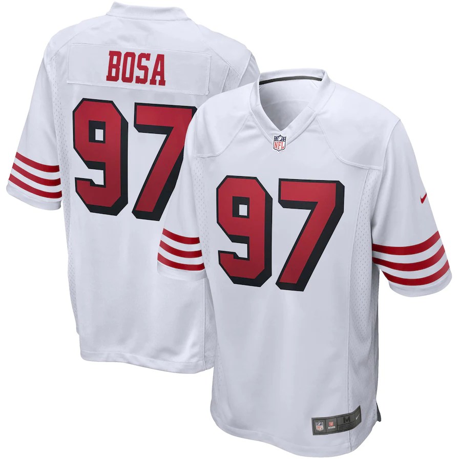 NFL_Jerseys 01E Jersey San Francisco''49ers''MEN''NFL'' Nick Bosa Jimmy  Garoppolo White Rush 